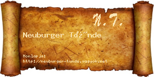 Neuburger Tünde névjegykártya